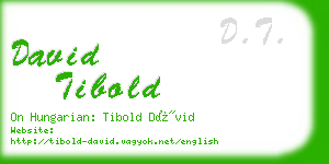 david tibold business card